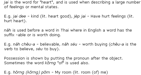 Thai Language Grammar